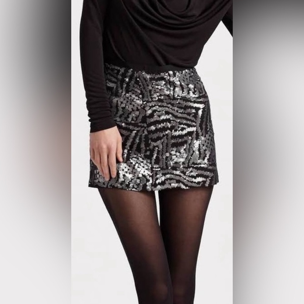 Theory Silk Sequin Skirt Size 6